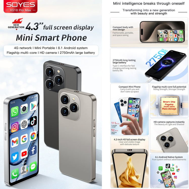 SOYES XS18 Pro Max, 2GB+16GB, Face ID, 4.3 inch Android 8.1 MTK6737A Quad Core, Network: 4G, OTG, Dual SIM, XS18 Pro Max SOYES XS18 Pro Max, 2GB+16GB, Face ID, 4.3 inch Android 8.1 MTK6737A Quad Core, Network: 4G, OTG, Dual SIM, XS18 Pro Max